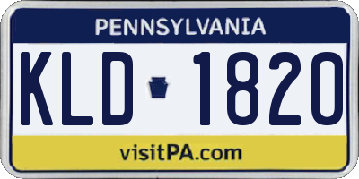 PA license plate KLD1820
