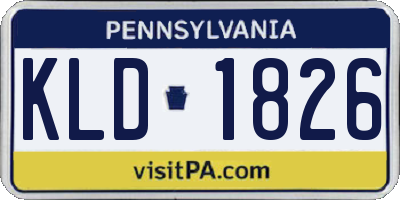 PA license plate KLD1826