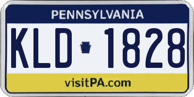 PA license plate KLD1828