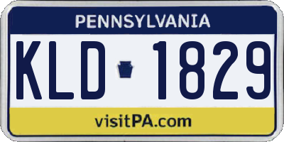 PA license plate KLD1829