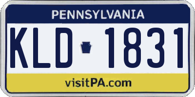 PA license plate KLD1831