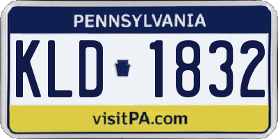 PA license plate KLD1832