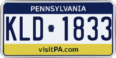 PA license plate KLD1833
