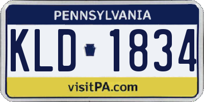 PA license plate KLD1834