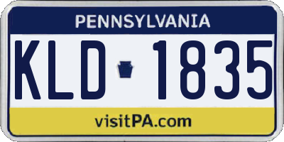 PA license plate KLD1835