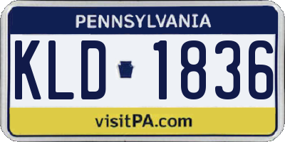 PA license plate KLD1836