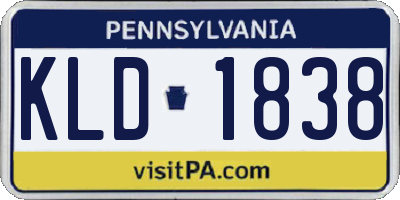 PA license plate KLD1838