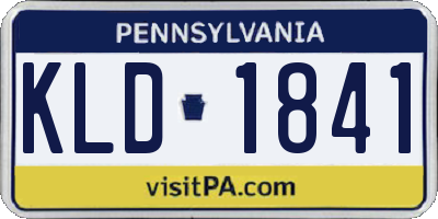 PA license plate KLD1841