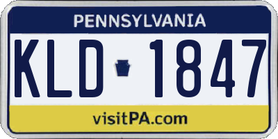 PA license plate KLD1847
