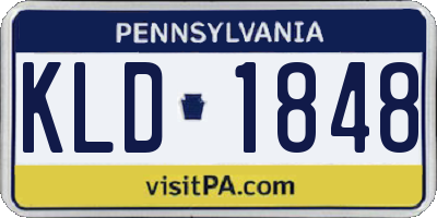 PA license plate KLD1848