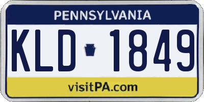 PA license plate KLD1849