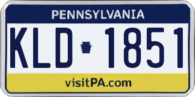 PA license plate KLD1851