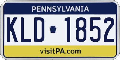 PA license plate KLD1852