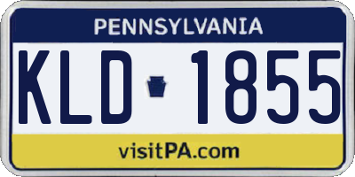 PA license plate KLD1855