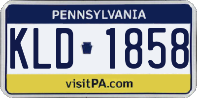 PA license plate KLD1858