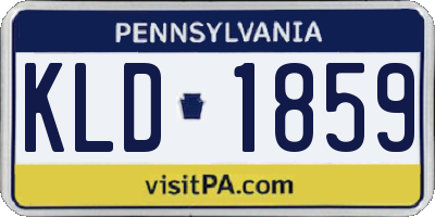 PA license plate KLD1859