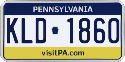 PA license plate KLD1860