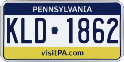 PA license plate KLD1862