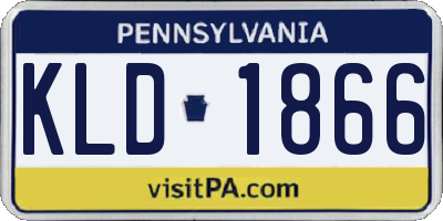 PA license plate KLD1866