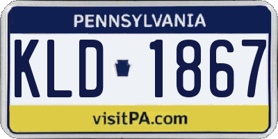 PA license plate KLD1867