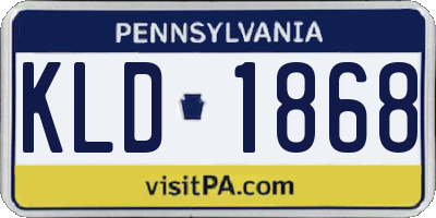 PA license plate KLD1868