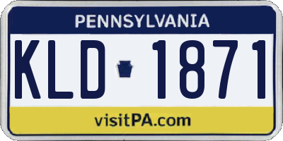 PA license plate KLD1871