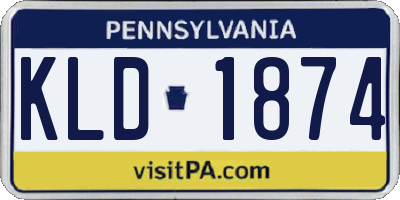 PA license plate KLD1874