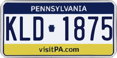 PA license plate KLD1875