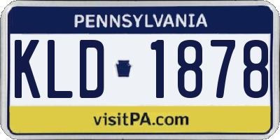 PA license plate KLD1878