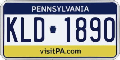 PA license plate KLD1890