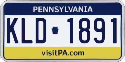 PA license plate KLD1891