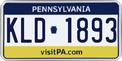 PA license plate KLD1893