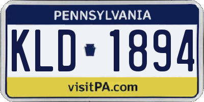 PA license plate KLD1894