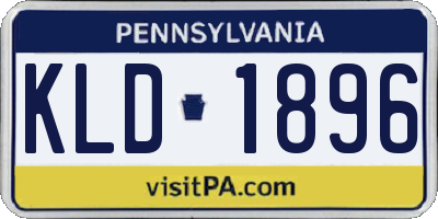 PA license plate KLD1896