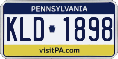 PA license plate KLD1898