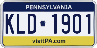PA license plate KLD1901