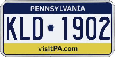 PA license plate KLD1902
