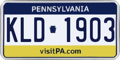 PA license plate KLD1903