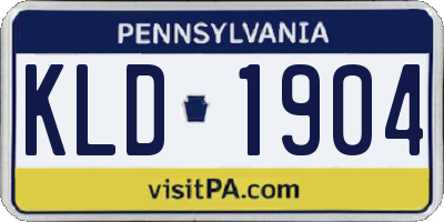 PA license plate KLD1904