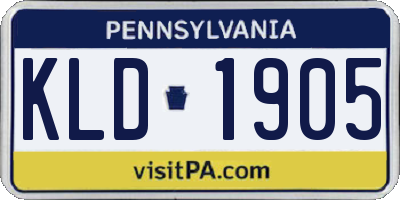 PA license plate KLD1905