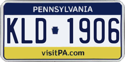 PA license plate KLD1906