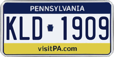 PA license plate KLD1909