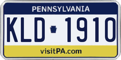 PA license plate KLD1910
