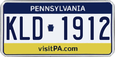 PA license plate KLD1912