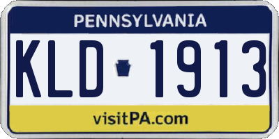 PA license plate KLD1913