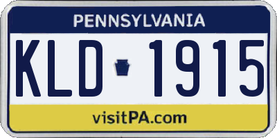 PA license plate KLD1915