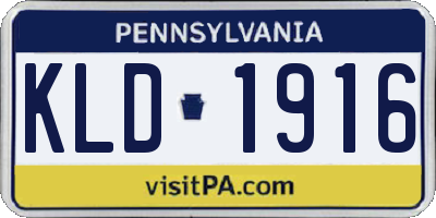 PA license plate KLD1916