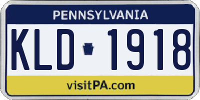 PA license plate KLD1918
