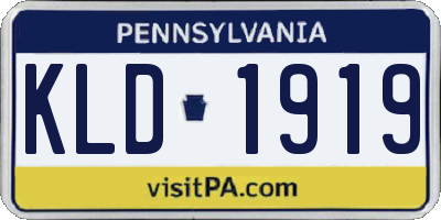 PA license plate KLD1919