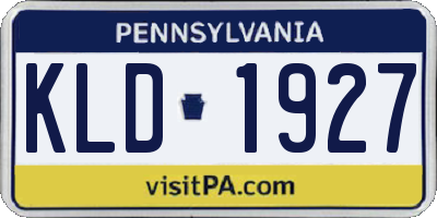 PA license plate KLD1927